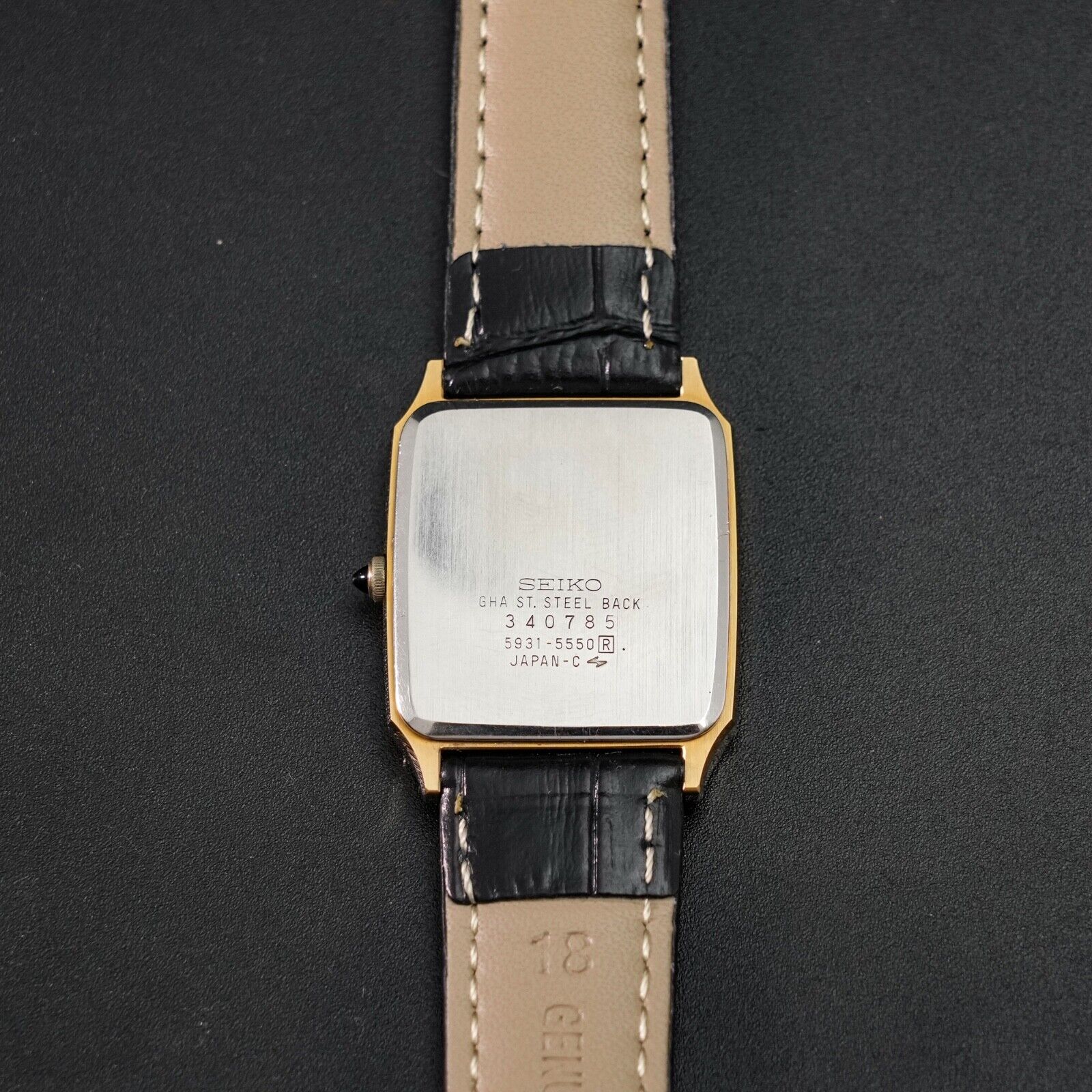 Vintage 1983 [N-MINT] New BATT SEIKO Dolce 5931-5550 Gold Tank