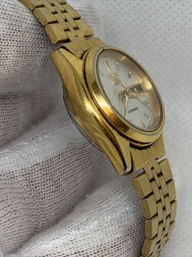 Vintage Seiko 5 4206-0332 Automatic Gold Plate Ladies Wrist 