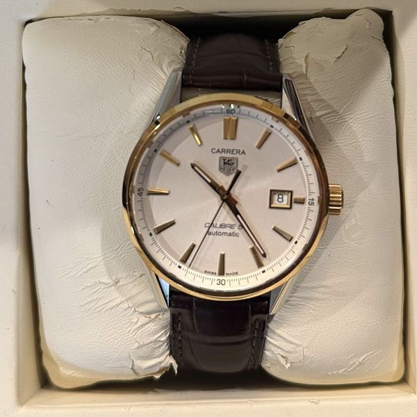 Tag Heuer Men's Carrera Calibre 5 Automatic Solid Gold 2 tone Original ...
