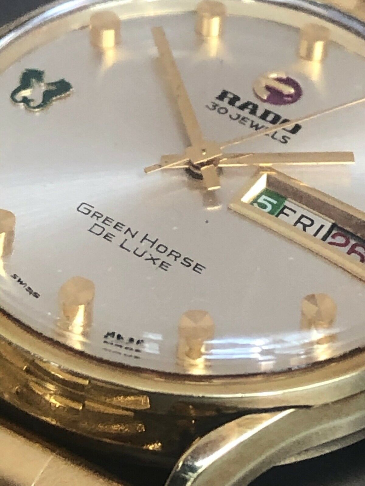 RARE-1960s Vintage Rado Green Horse De Luxe Daymaster Ref:11789