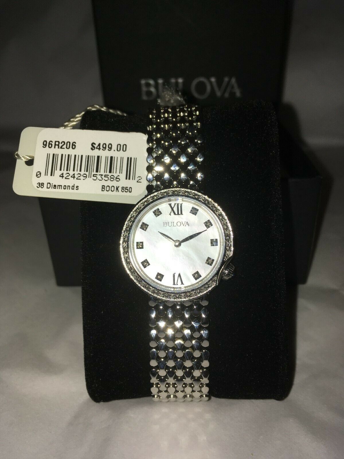 Bulova Women s Diamond Silver Mesh Watch Bulova 96R206. New with tags. WatchCharts Marketplace CA