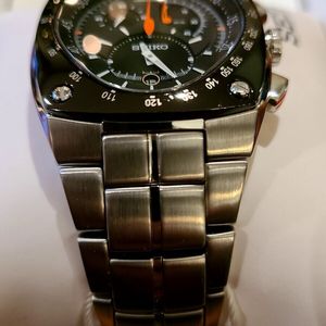 Seiko SNL015 Sportura Kinetic Chronograph Mens 7L22-0AD0, Complete