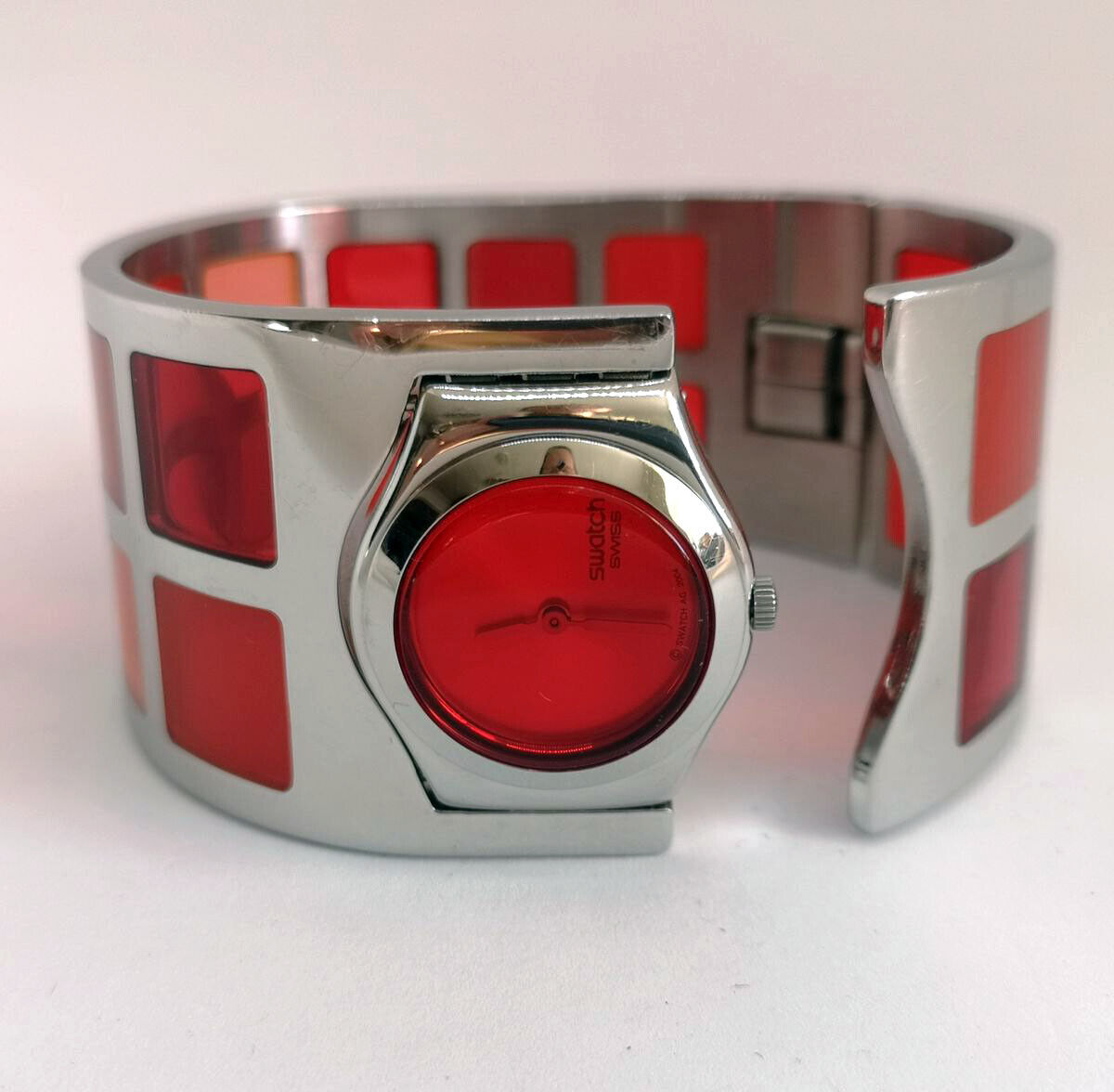 Swatch Watch Irony Lady Reddin Cuff Bracelet Vintage 2004 SWATCH IRONY Lady Watch “CHAINE DE PRALINE  main image 4