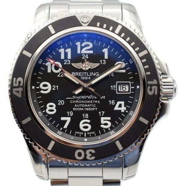 Breitling Superocean II 42 Black 500m Men's Watch A17365C9/BD67 ...