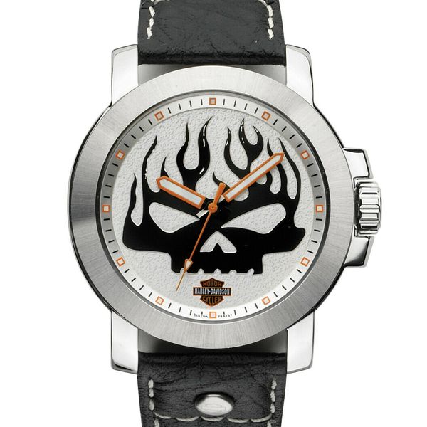 Harley-Davidson Men's Bulova Watch - 76A137 - Flaming Skull