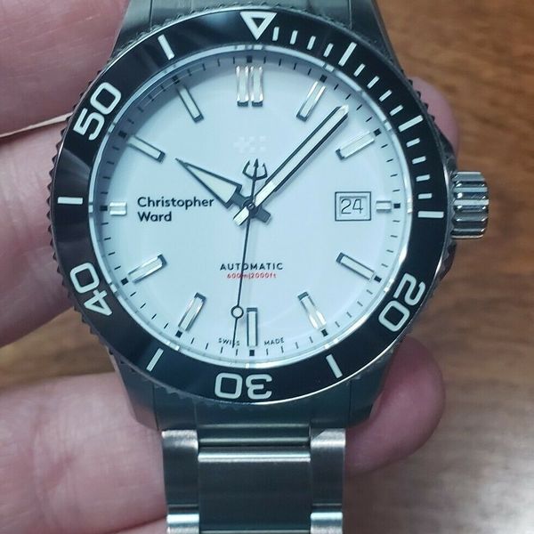 Christopher Ward C60 Trident Pro 600 Mk3 Mens White Dial Dive Watch christopher-ward-c60-trident-pro-600-mk3-mens-white-dial-dive-watch