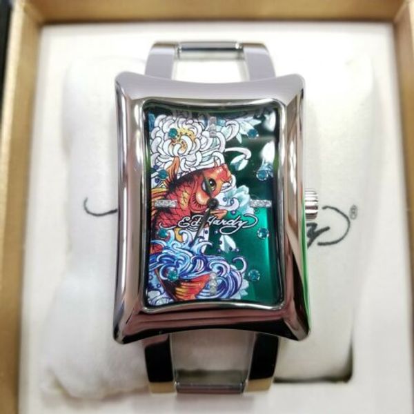 Ed Hardy Divine Koi Fish Watch Stainless Steel Battery Powered Tested ...