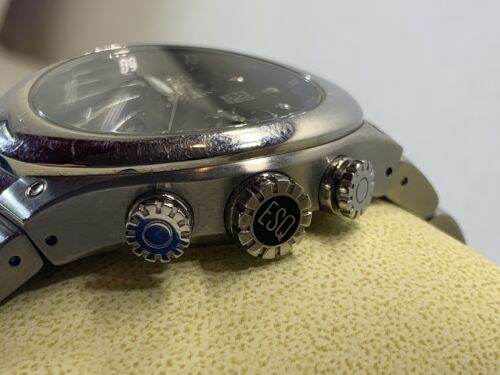 MEN S ESQ BY MOVADO SWISS E5262 STAINLESS STEEL DATE CHRONOGRAPH