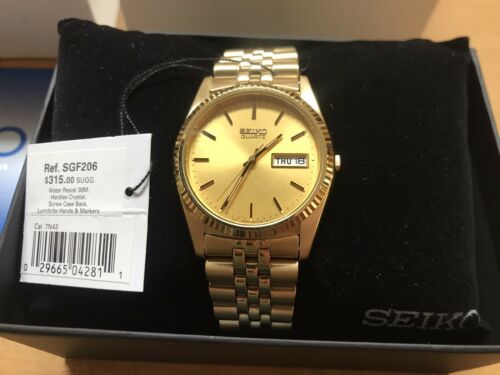 Seiko Gold Men's Watch - SGF206 - New With Box And Tags - Day Date |  WatchCharts