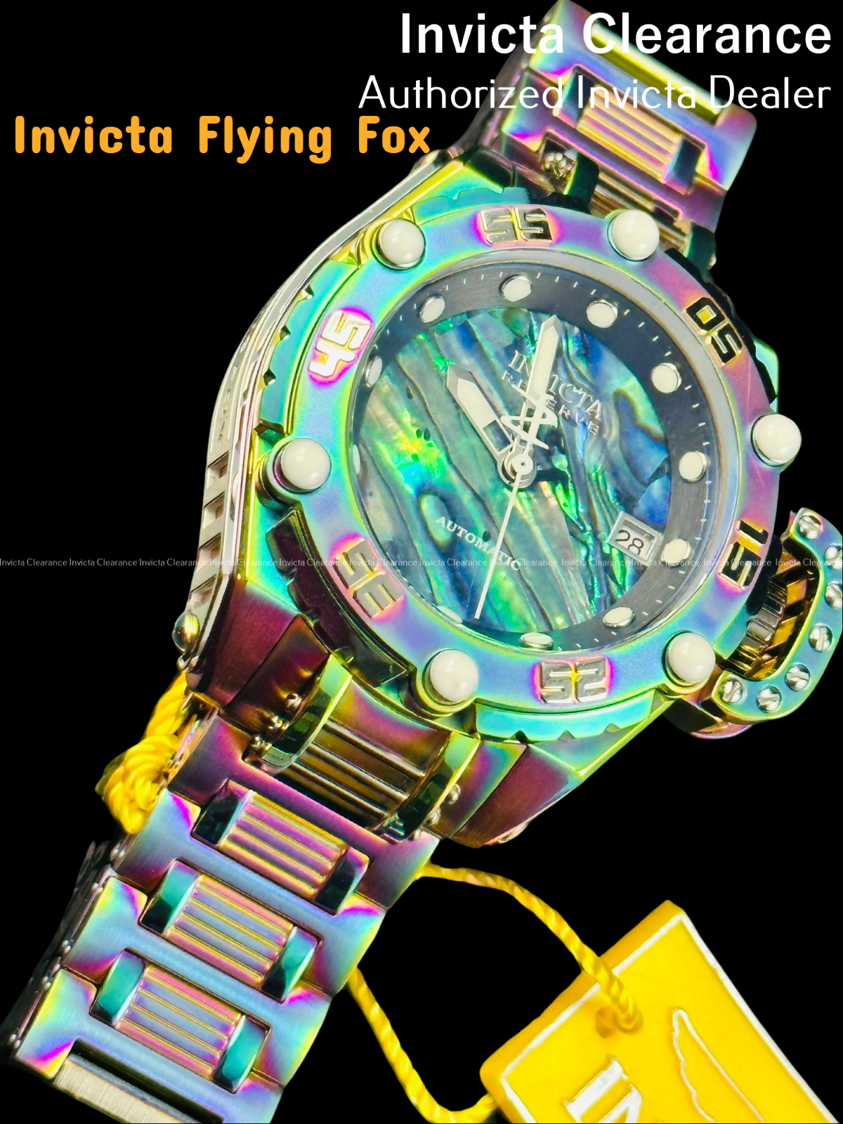 Invicta Reserve Flying Fox Abalone Dial Automatic Women's Rainbow