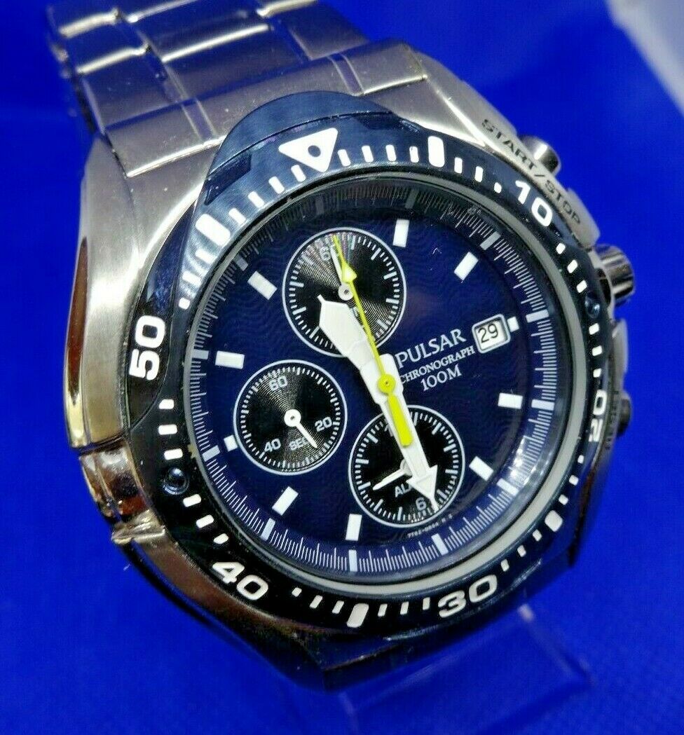Pulsar by Seiko 7T62-X164 Stainless Alarm Chronograph Men's Divers