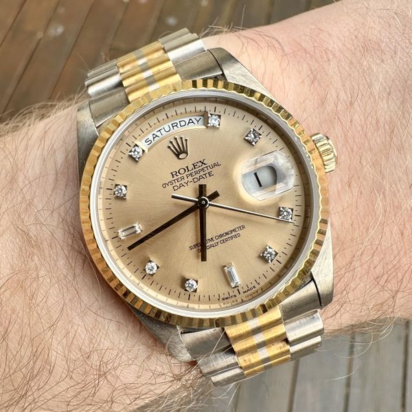 [WTS] 1995 Rare Rolex Day Date Tridor Diamond Dial Double Quickset Ref