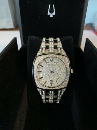 bulova mens watch iced out