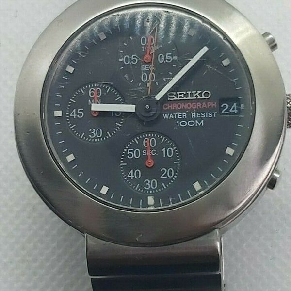 RARE SEIKO CHRONO V657 - 8160 10 BAR STAINLESS STEEL WATCH JAP 