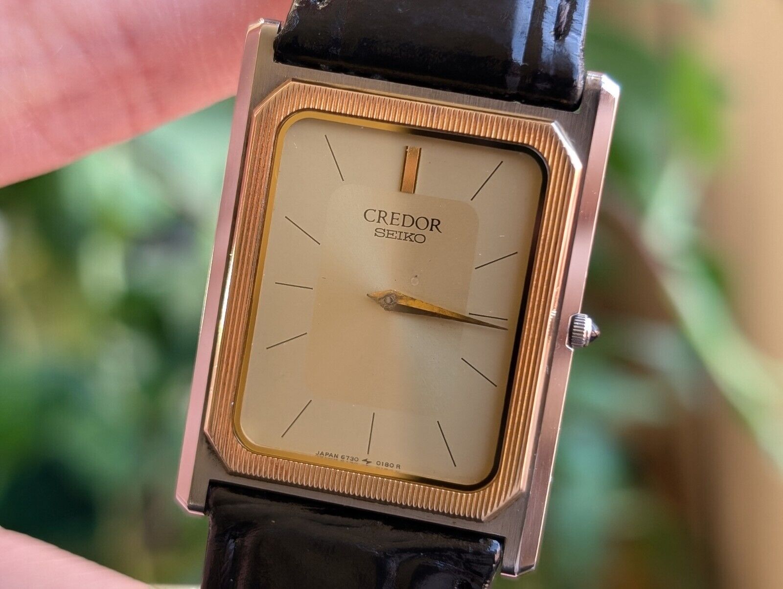 N Mint] SEIKO CREDOR 6730-5090 Gold 14K quartz Men's Watch Vintage