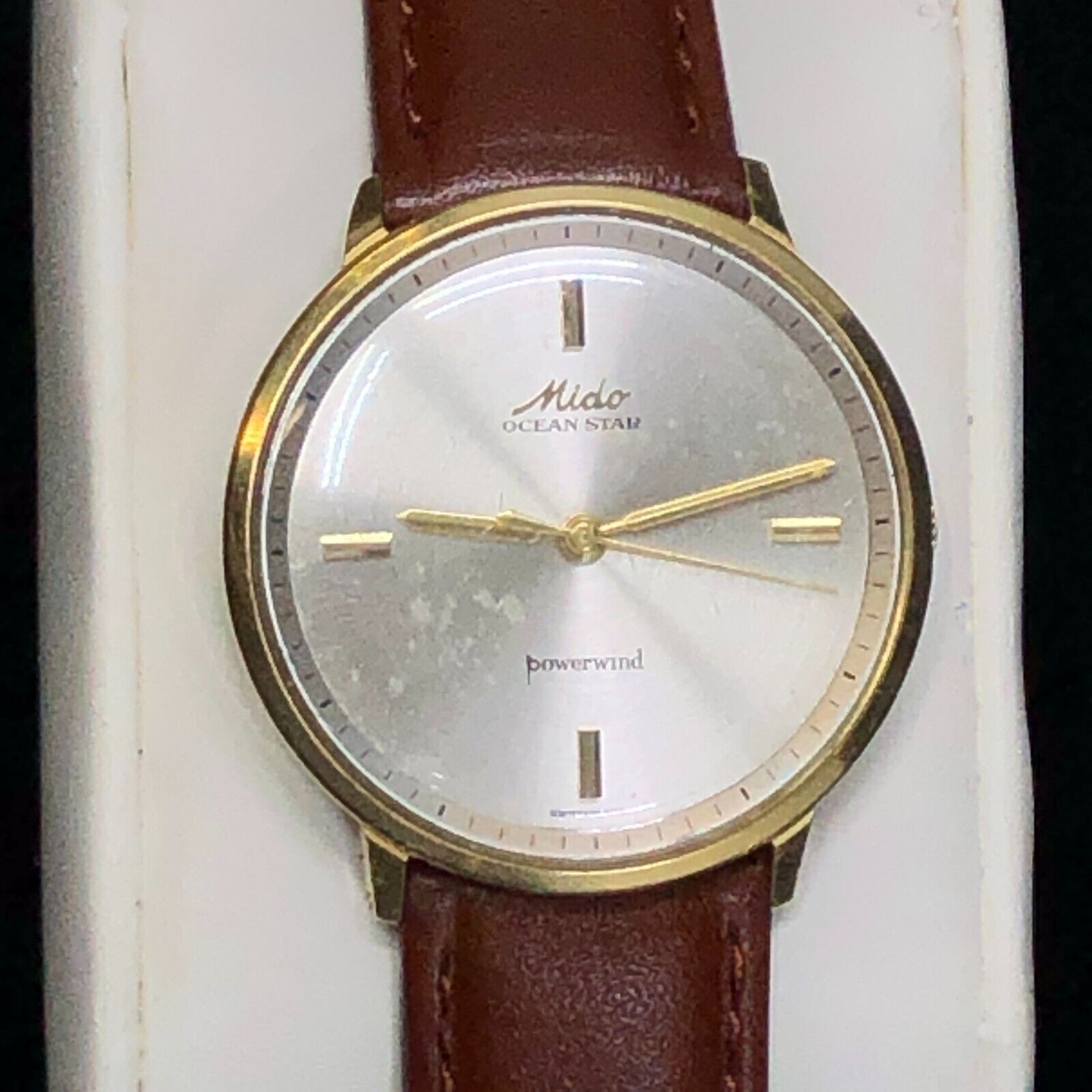 Vintage 18K Gold Mido Ocean Star Powerwind Swiss Watch late 1950s 