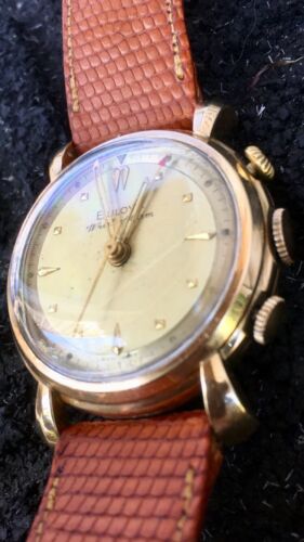 VINTAGE JUNGHANS BULOVA POST GERMAN MADE WRIST ALARM 10k G F. ORG