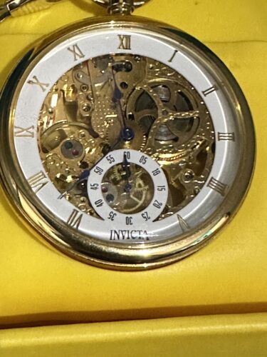 Invicta skeleton pocket watch hotsell