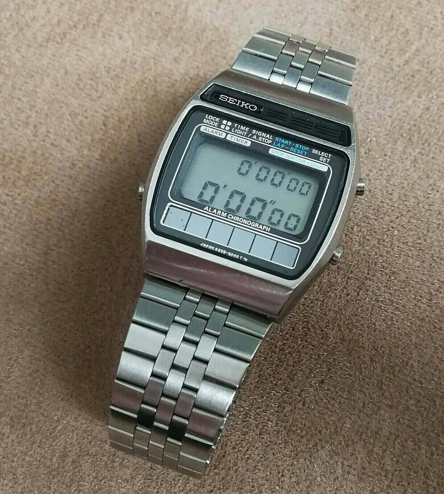vintage seiko a258-5060 solar chronograph lcd quartz watch from 1980 japan  rare | WatchCharts
