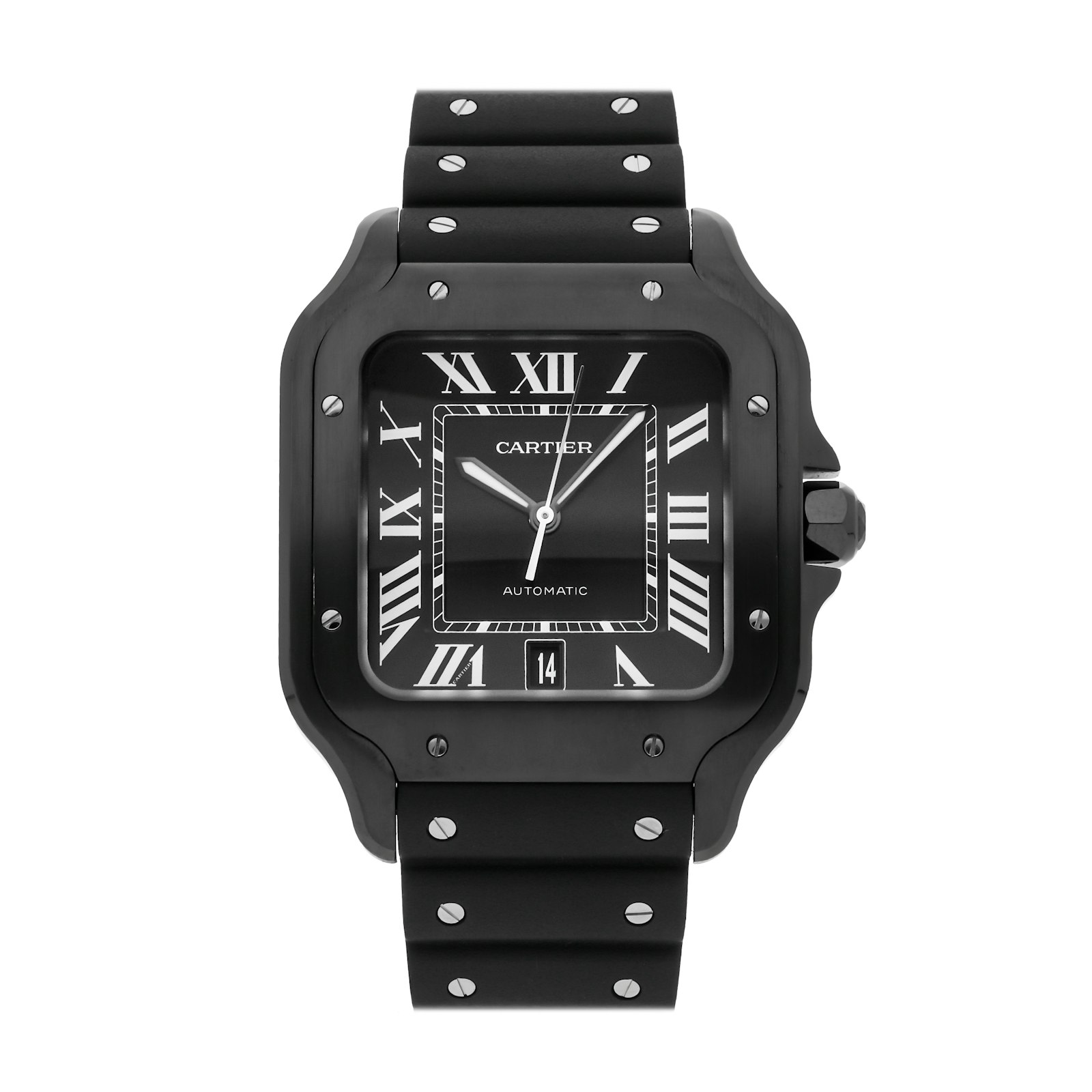 Pre owned cartier santos mens clearance watch