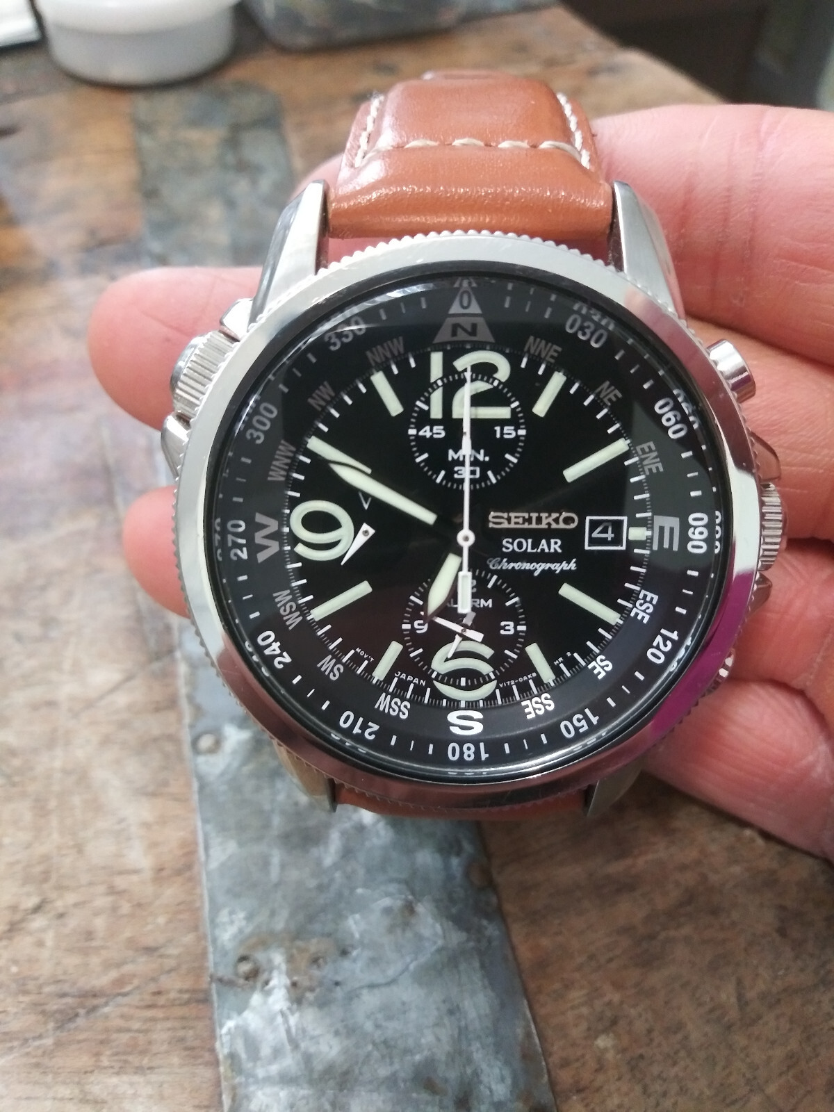 SEIKO メンズ 腕時計 Ｖ172-0AG0 不動品 Seiko Prospex Men's V172-0AG0 SSC081 Solar Alarm Chronograph