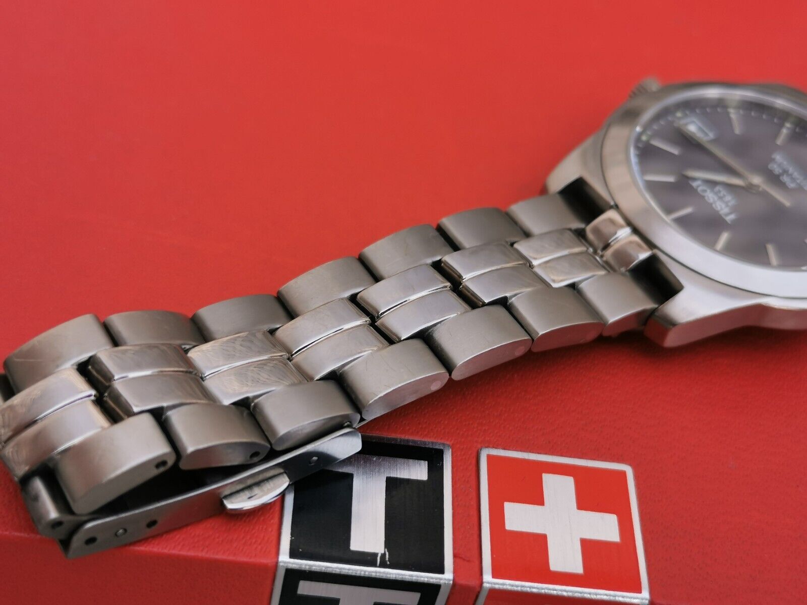 Grey face, Tissot PR 50 TITANIUM, Swiss men's watch, Full