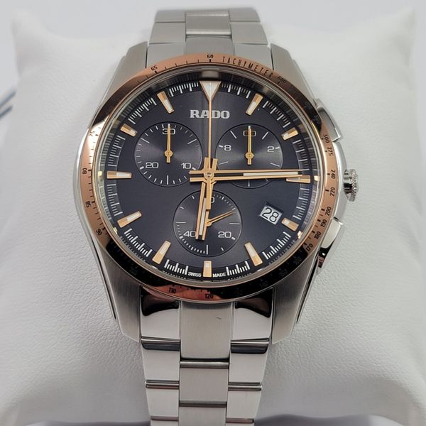 Rado Hyperchrome Chronograph Quartz Black Dial Stainless Men's Watch ...