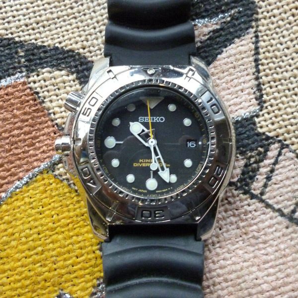 A USED CON SEIKO KINETIC 5M62-0AY0 FULLY WORKING BIG BOSS DIVER