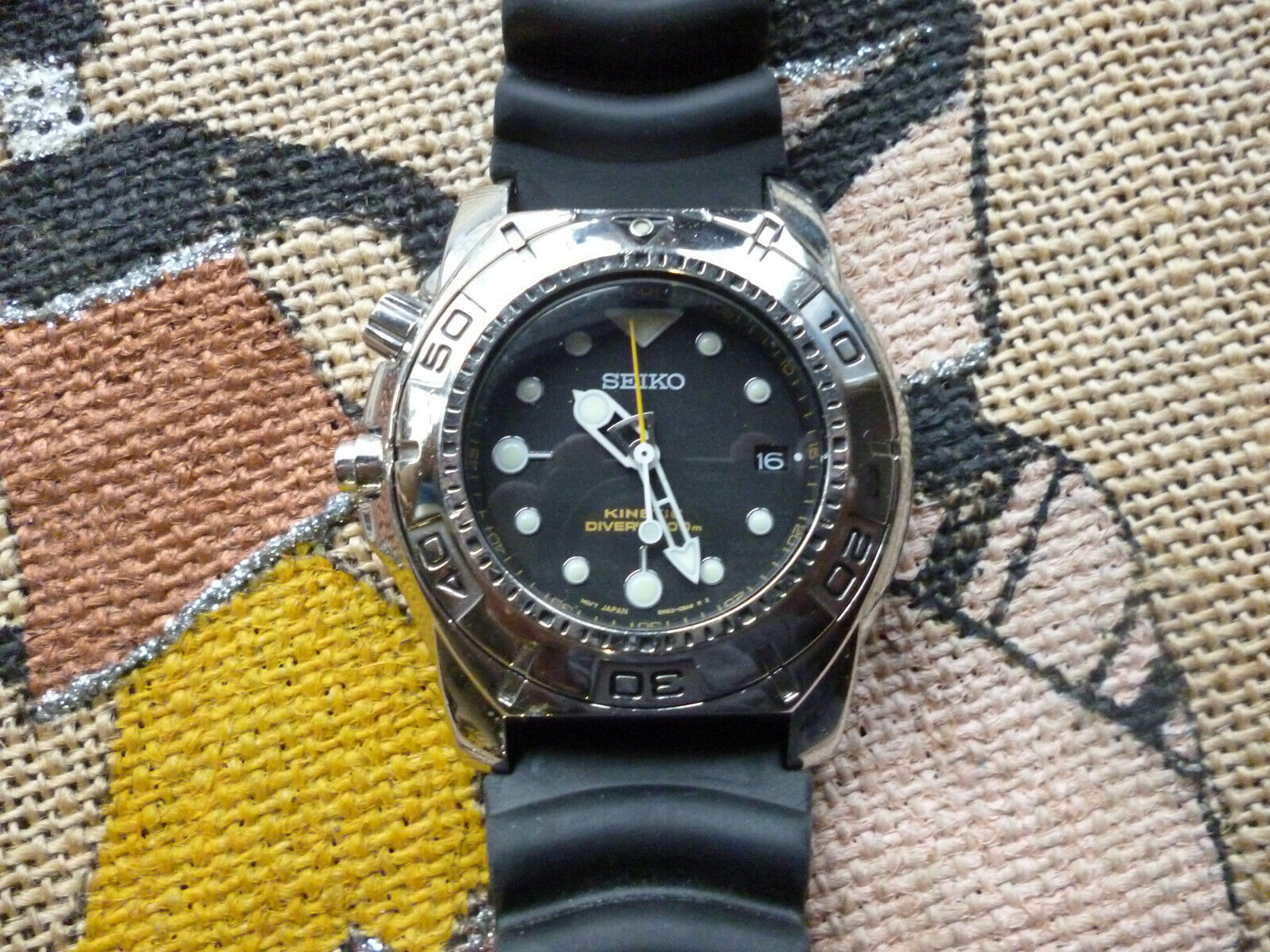 A USED CON SEIKO KINETIC 5M62-0AY0 FULLY WORKING BIG BOSS DIVER