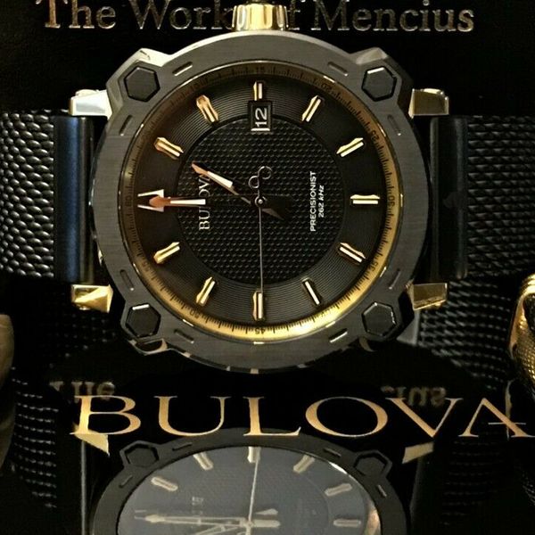 Bulova Black Special Grammy Edition 44mm 98B303 Mesh Bracelet Mens