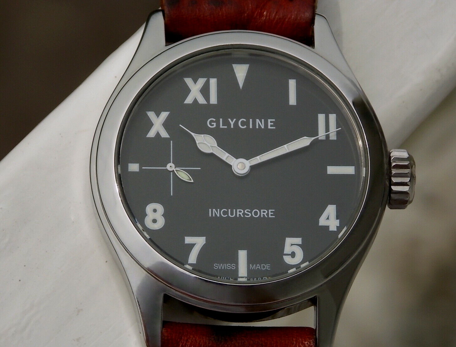 【超お得】グリシン　GLYCINE　インクルソーレ　Ref.3804　黒文字盤　手巻き 時計