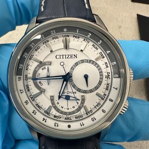 Citizen Eco-Drive BU2020-02A - Orologio Uomo Quarzo Con Cinturino In Pelle, Mondo 24 Città E Data