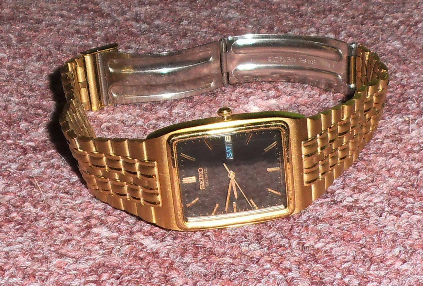 Vintage Seiko Men s Quartz Watch Gold Day Date 7N33 5A09