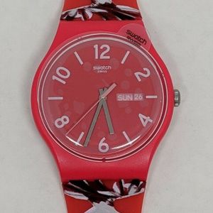 Swatch Backup Red Lindor Lindt Watch Limited Edition SUOR705  display picture 3