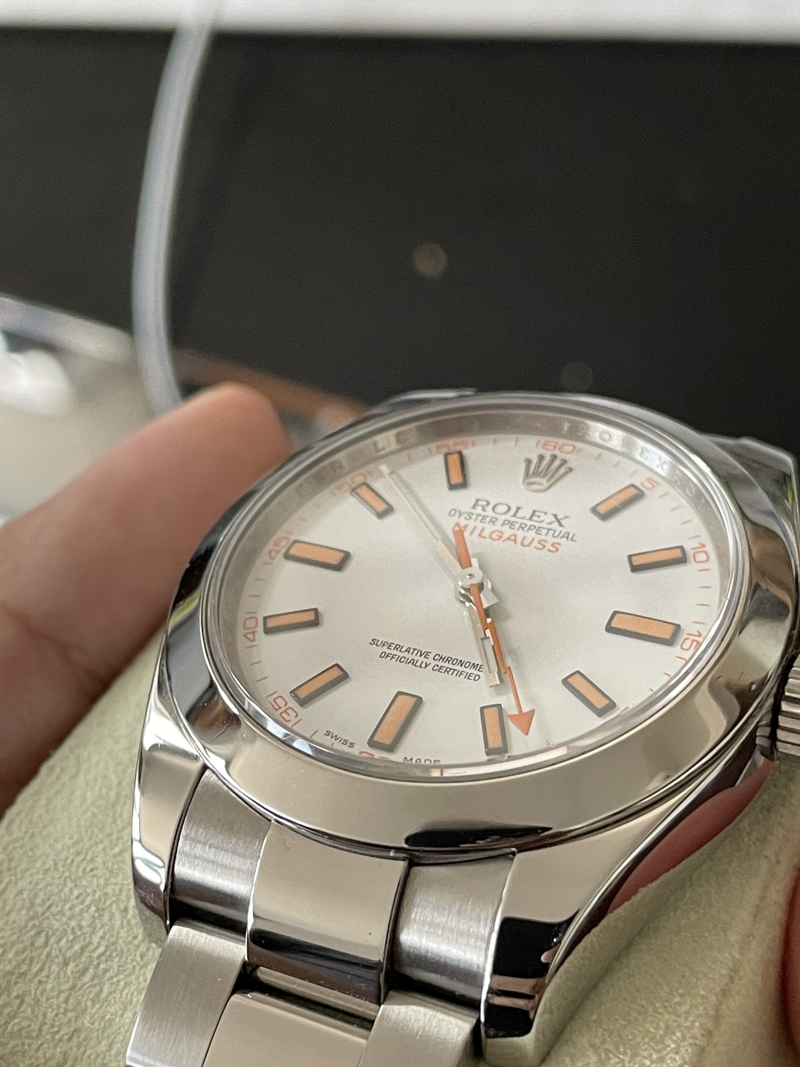 9 500 USD FS Rolex Milgauss 114600 White Dial Lowest Priced in