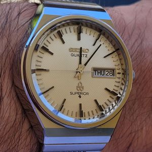 Vintage 1977 SEIKO GRAND QUARTZ 4840-8110 Cap Gold Men's Watch