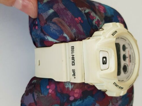 RARE Casio G shock DW 6900 BAPE white Rainbow bathing ape 25/2000