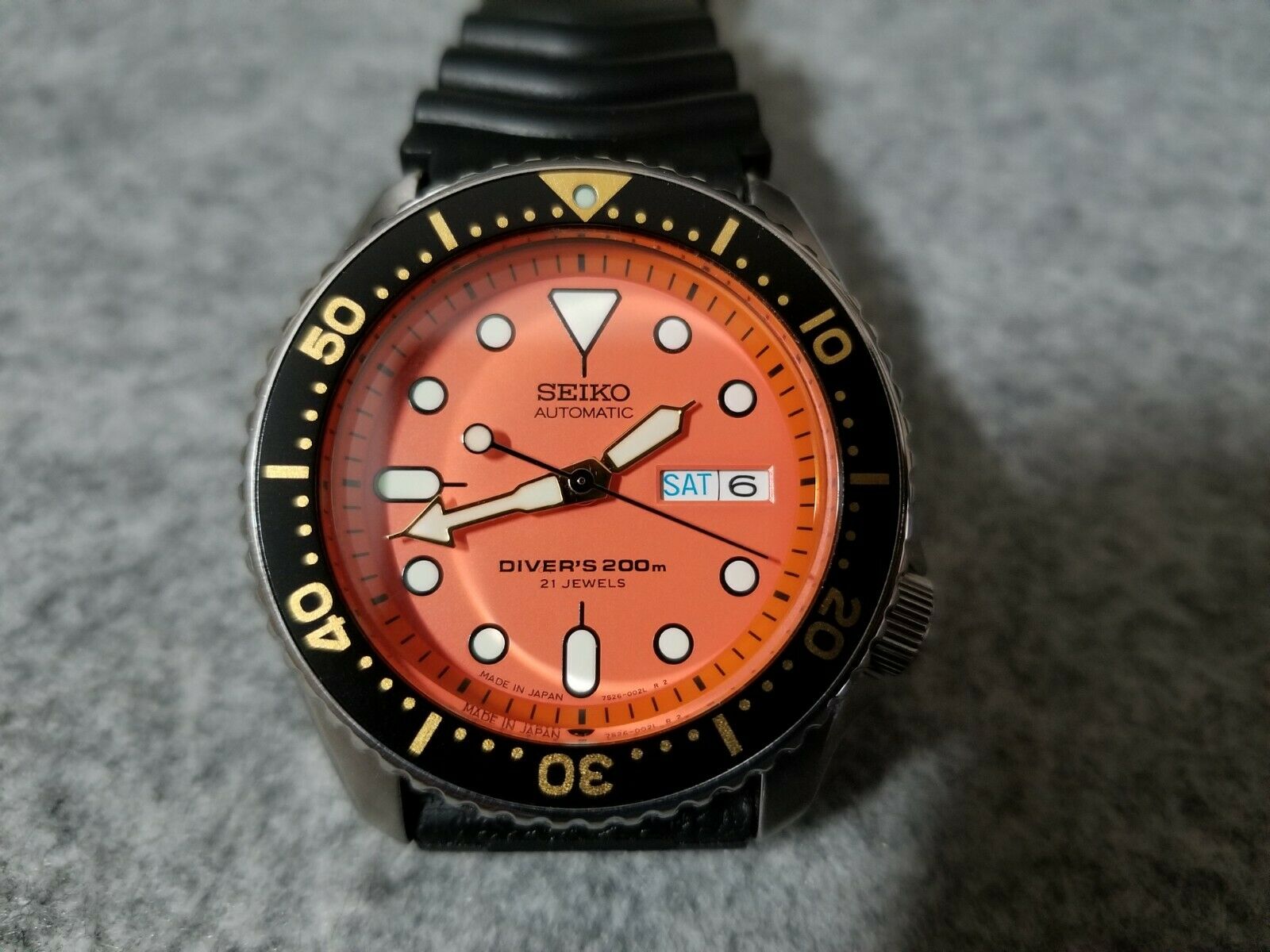 seiko diver orange dial automatic mens watch skx011j1