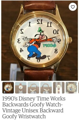 Disney Vintage style backward ticking watch Goofy Molded India | Ubuy