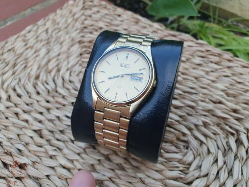 Vintage Seiko SQ Quartz Men's Watch 5Y23-8A11-A4 Gold Tone