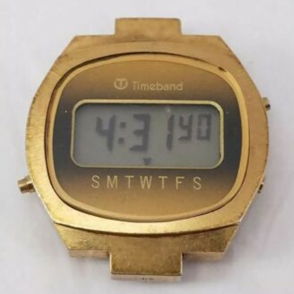 Timeband Vintage Fairchild Timeband Gold Tone Quartz LCD/Digital Watch Head ...