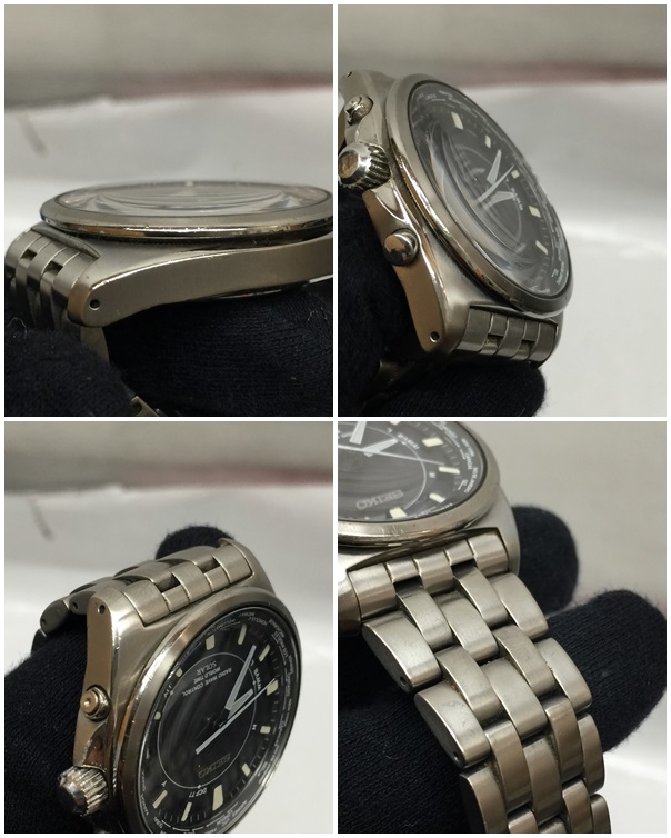 SEIKO WORLD TIMES SOLAR 7B25-0AB0 WATCH VERYGOOD #AD8