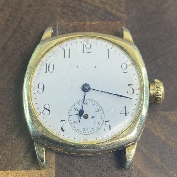 Montre Bracelet Elgin Femme 1944 - Mouvement Mécanique 15 Rubis - Boîtier Acier, Bracelet Or 10k Plaqué - Occasion