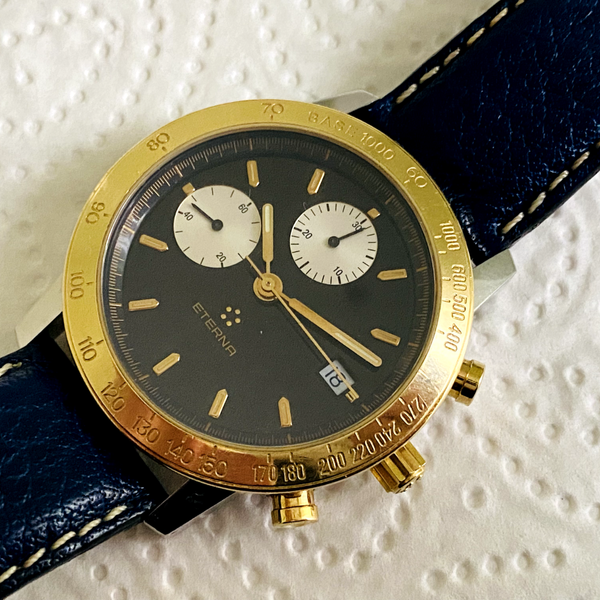 Montre Chronographe Vintage Luftman - Cadran Noir, Boîtier Acier 40mm, Mouvement Valjoux 7765 (1975)