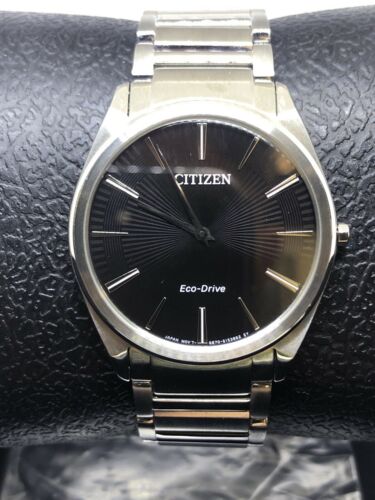 Citizen AR3070-55E Men's Stiletto Black Eco-Drive Watch #C7