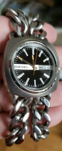 VINTAGE MENS DIESEL WATCH CHAIN BAND DAY DATE DZ2093 1990S SUPER