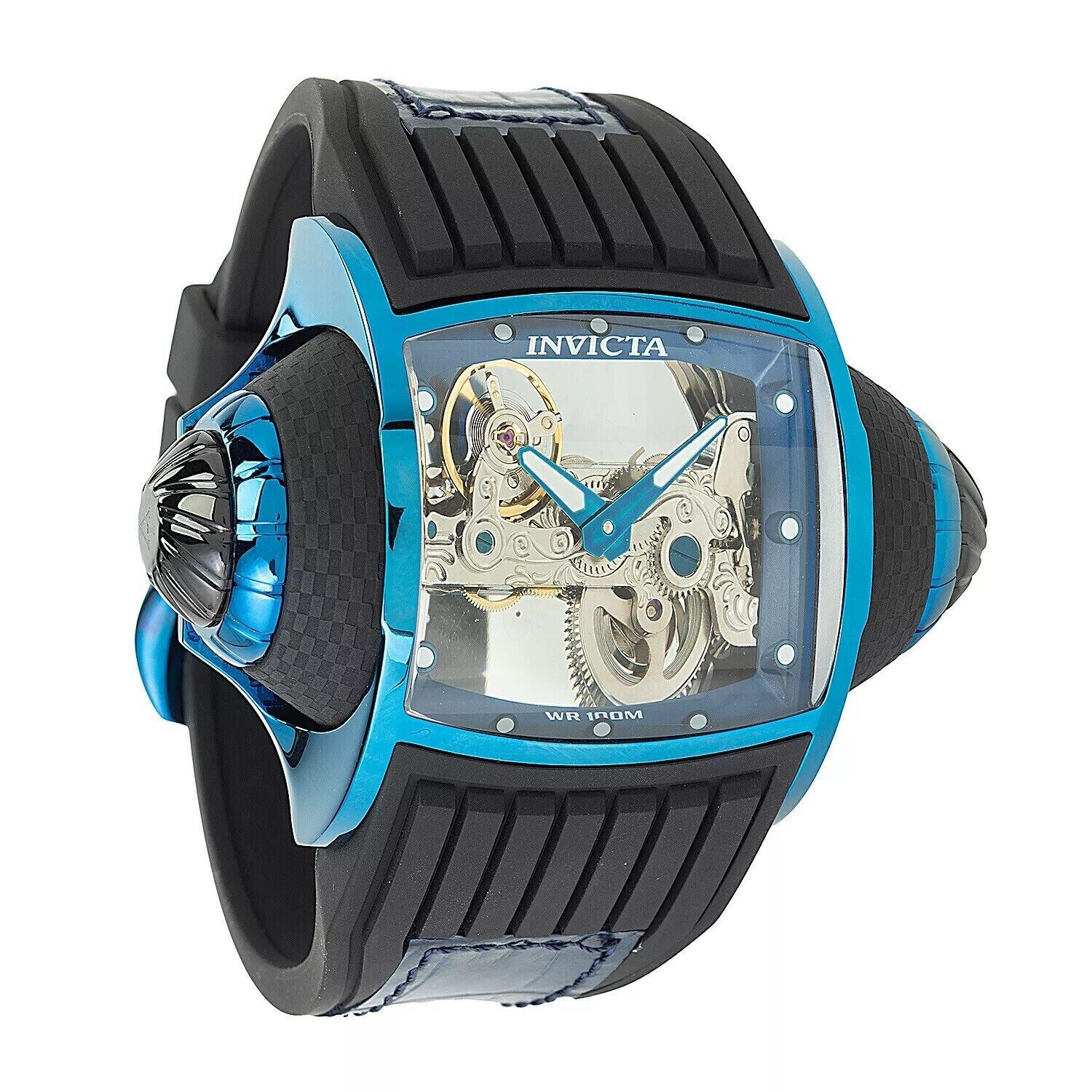 Invicta Vintage Ghost Bridge Automatic Skeletonized Blue Clear 68mm Watch New WatchCharts Marketplace