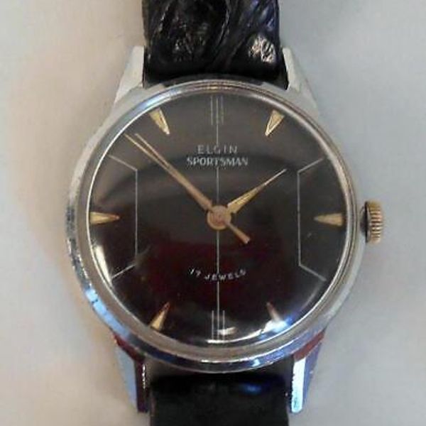 Montre Vintage Elgin Sportsman 17 - Ne Fonctionne Pas - Pour Pièces Détachées Ou Restauration