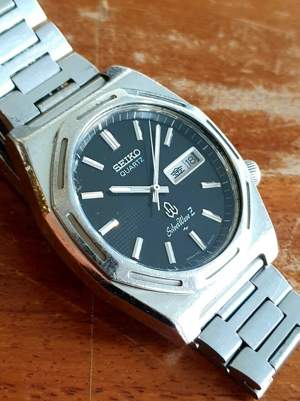 Seiko Silver Wave Z Quartz 7123-8060 Vintage Sept 1988 Kanji Mens 