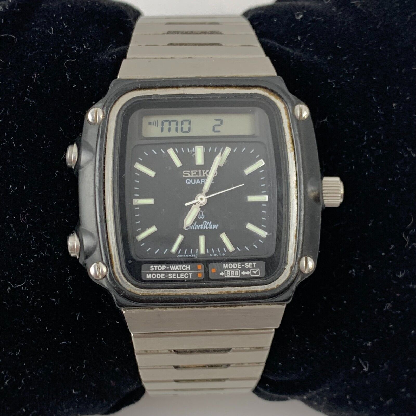 Vintage Seiko Silverwave Quartz Dual Time Chronograph Watch H357-5120  Working | WatchCharts Marketplace